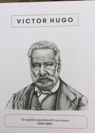 extrait du livre on va déguster avec un portrait au crayon de Victor Hugo