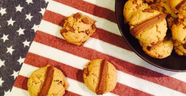 cookies sur un torchon au couleur du drapeau américain
