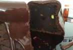 vue interne du cake au chocolat