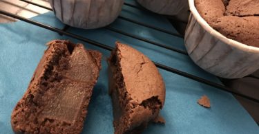 muffins aux poires et chocolat coupé en deux