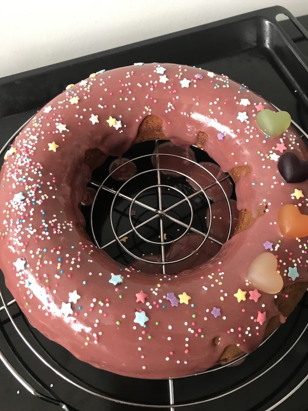 donut rose avec décoration